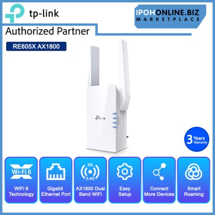 TP-LINK RE605X AX1800 WiFi 6 Dual Band Range Extender Repeater OneMesh Access Point